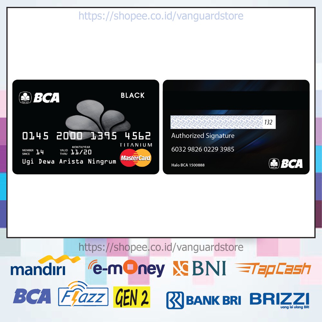 KARTU FLAZZ E TOLL DESIGN KREDIT CARD BCA BLACK EMONEY MANDIRI FLAZZ BCA TAPCASH BRIZZI BRI - 2 SIS