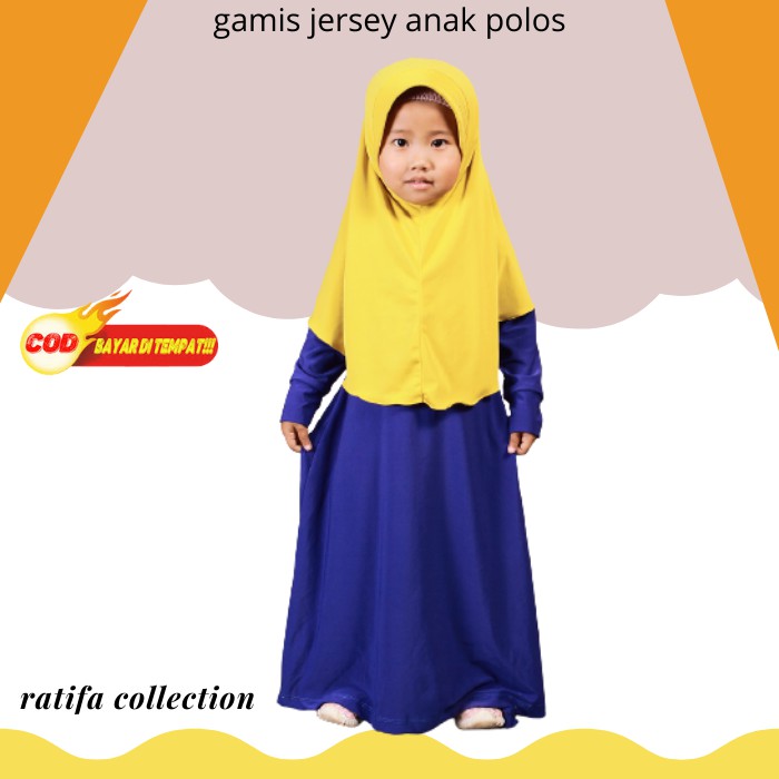 Gamis Jersey Anak Umur 9-10Thn/Baju muslim anak/pkaian muslim || By ratifa collection