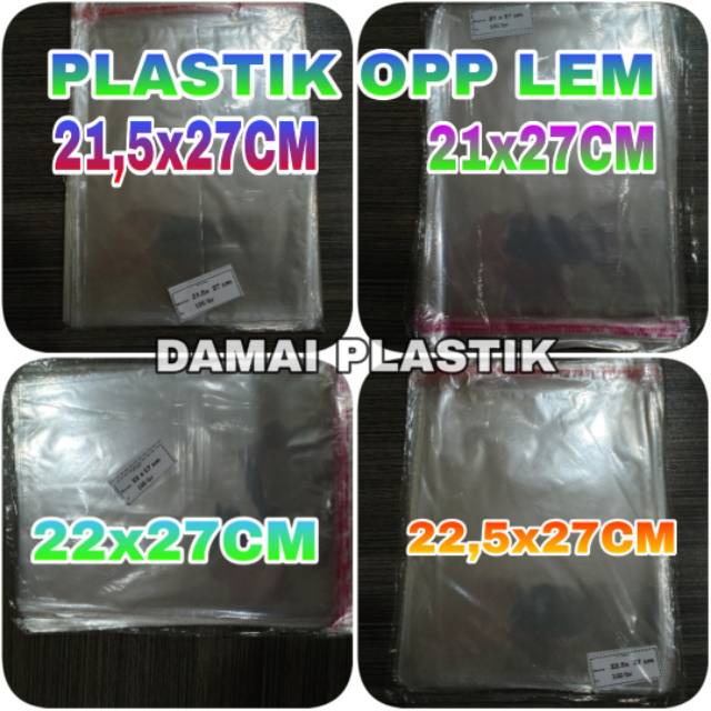 

Kantong Plastik Opp Seal Lem Perekat Kemasan Souvenir Jilbab Sandal Baju 21x27 21,5x27 22x27 23x27