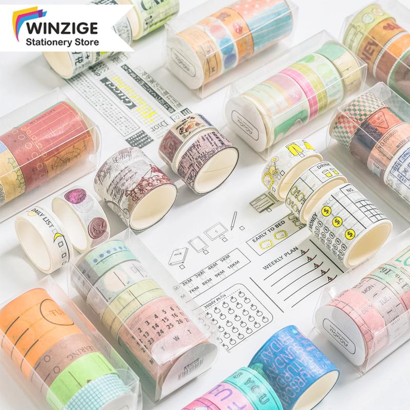 

Rolls Masking Tape Set Colorful Target Time Management Washi Tape 4