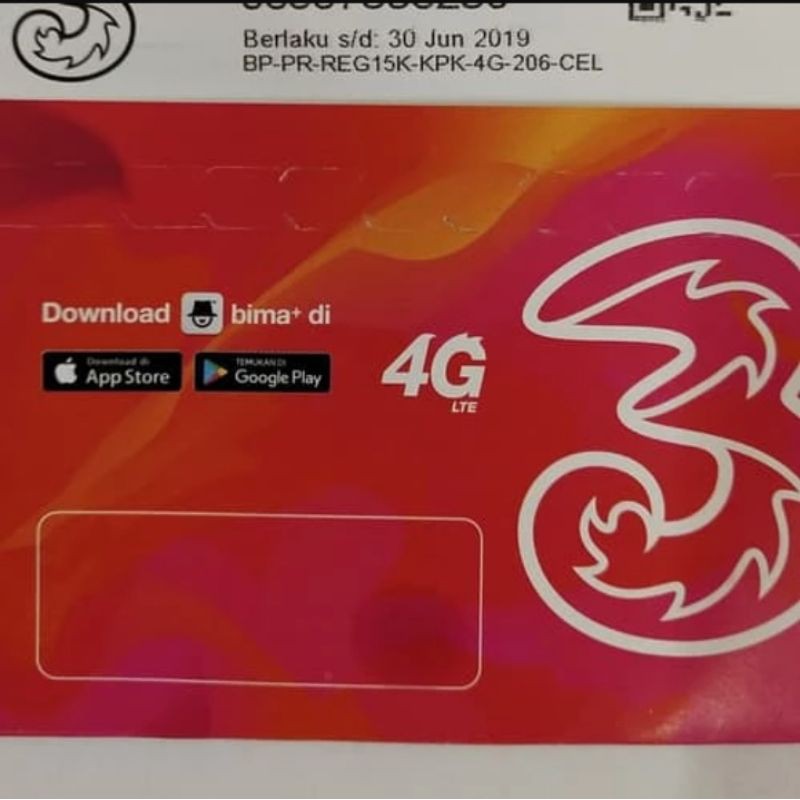 NOMOR KARTU PERDANA SIM CARD SIMCARD TRI 3 THREE TREE AON ALWAYS ON
