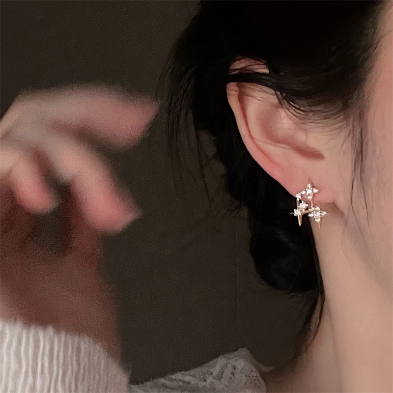 Anting Tusuk Sterling Silver 925 Dengan Cubic Zirconia Untuk Wanita