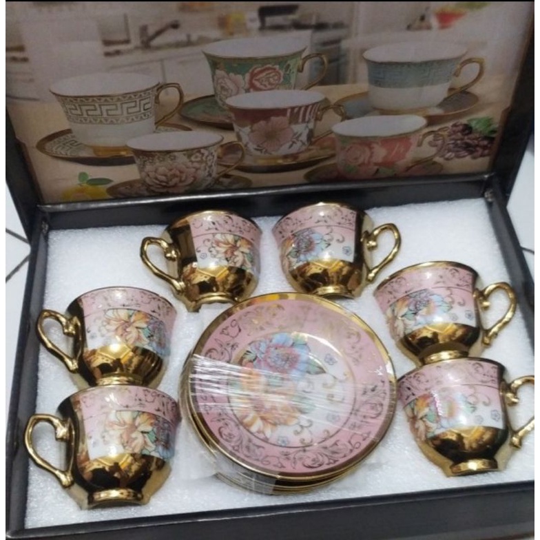 Set cangkir keramik set gelas cantik kado hampers