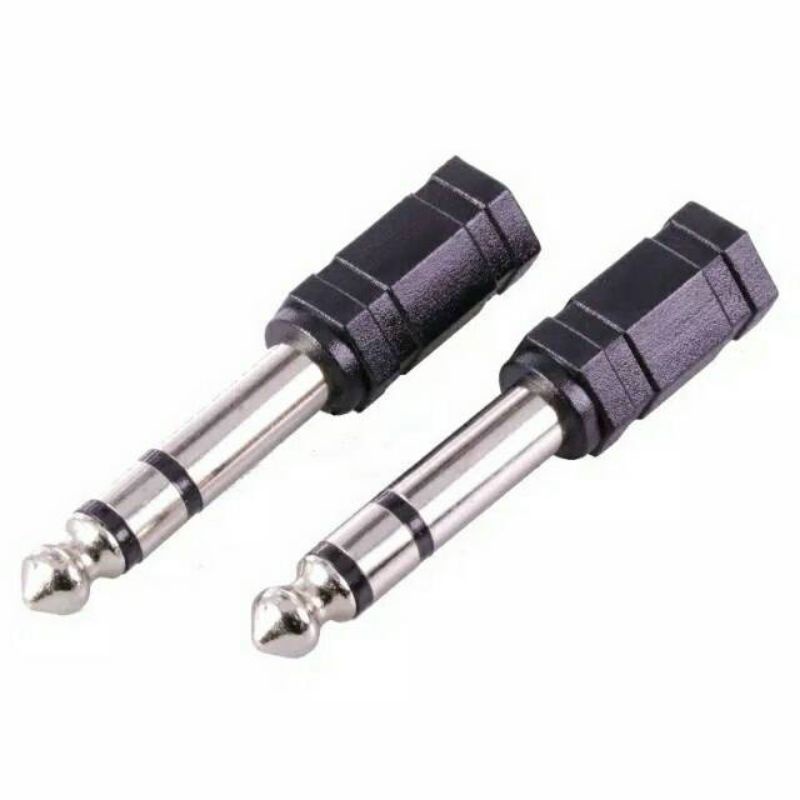 Perubah jack 3.5mm To 6.35mm Sambungan HP ke mic speaker sound plug connector converter - S99