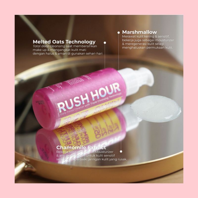 Maska rush hour daily facial cleanser with triple cleansing technology 100 ml Membersihkan Make Up