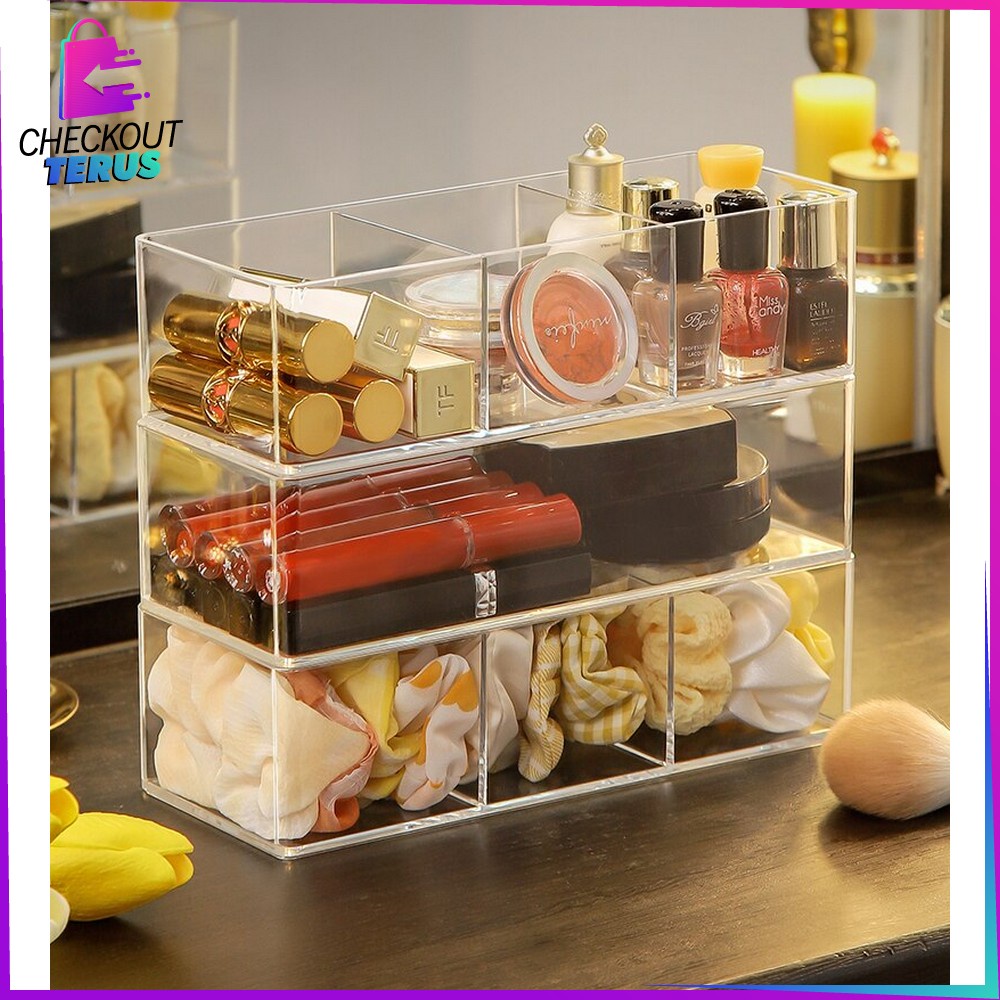 CT K45 Rak Kosmetik Acrylic Tempat Penyimpanan Kosmetik Kuas Makeup Lipstik Tempat Make Up Acrylic Organizer