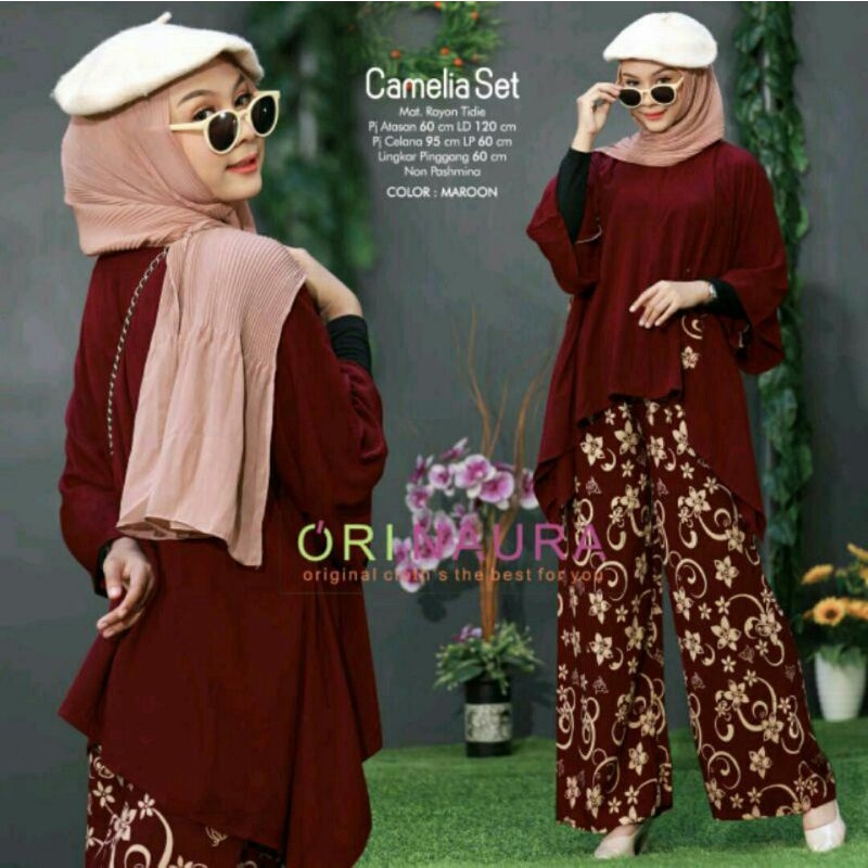 one set waka | setelan wanita waka waka camelia set | busui