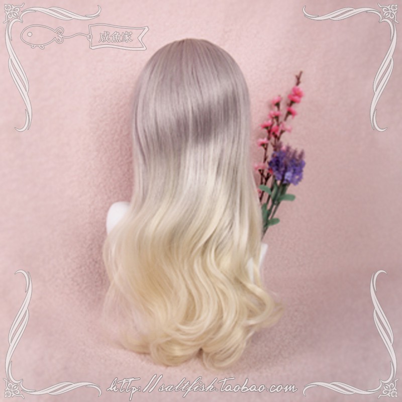 LOL-137 wig rambut palsu daily lolita korea jepang kpop gray linen