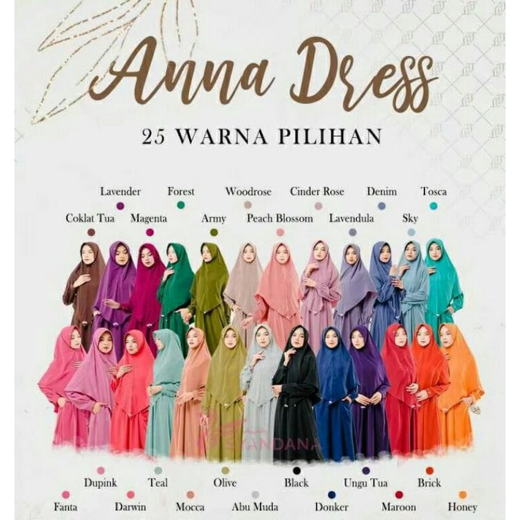 Hijab Syandana Anna dress gamis wanita (TANPA HIJAB)