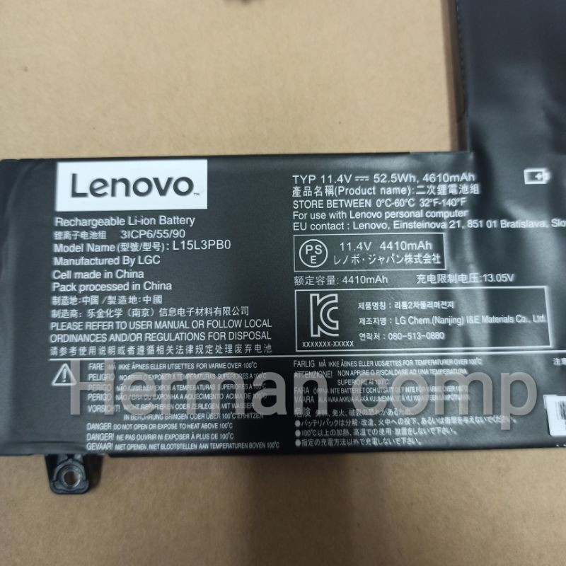 Original Baterai Lenovo Yoga 500 500-15isk Flex 3 1470 1570 Flex 4 1470