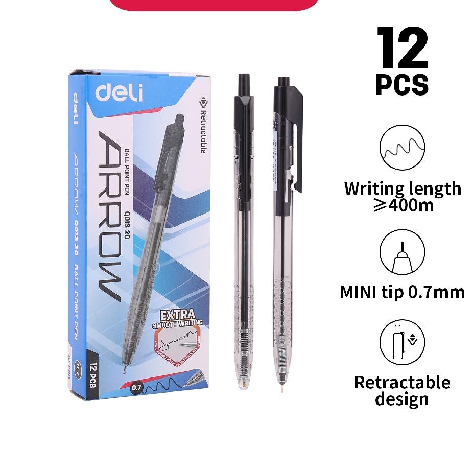 

Termurah!! KODE-288 Deli Pulpen Ball pen Cetek 0.7mm Hitam 12pcs/box Halus Smooth EQ013X0