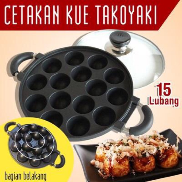 Cetakan takoyaki teflon lubang 15 - snack maker happycall sm 15 cekung