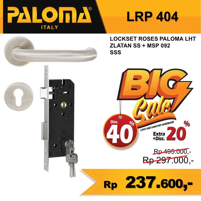 Paloma Kunci Pintu Set Handle Pintu Handle Set LockSet Roses LRP 404