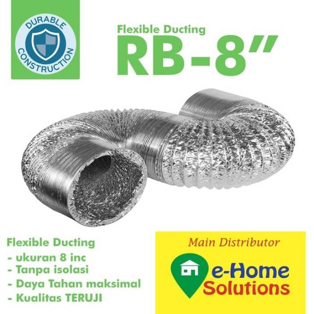 Flexible ducting 8 inch diameter 20 cm