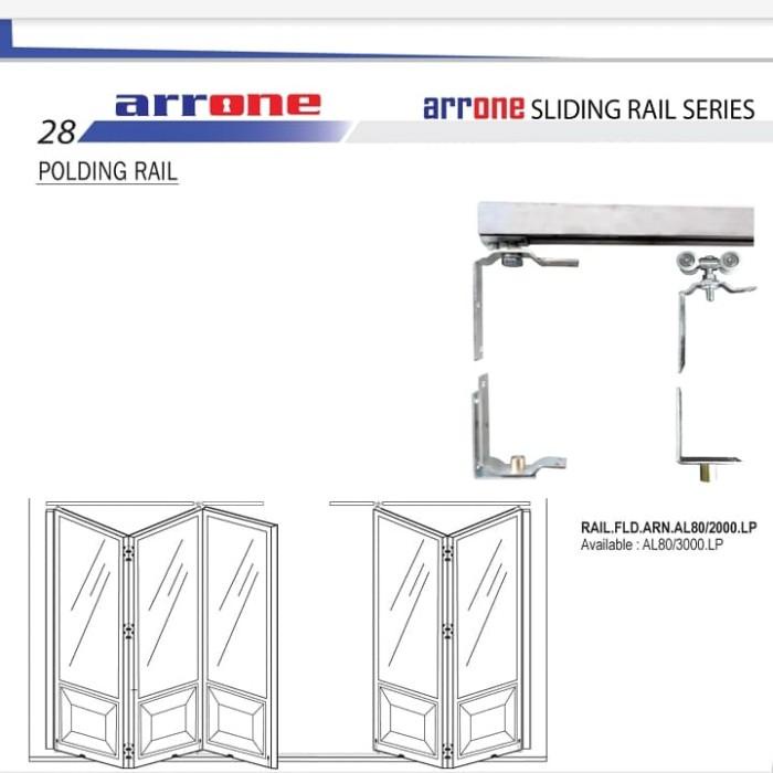 Kusen | Rel Pintu Lipat Alumunium 3M Lengkap Asesoris 4 Daun Satu Arah