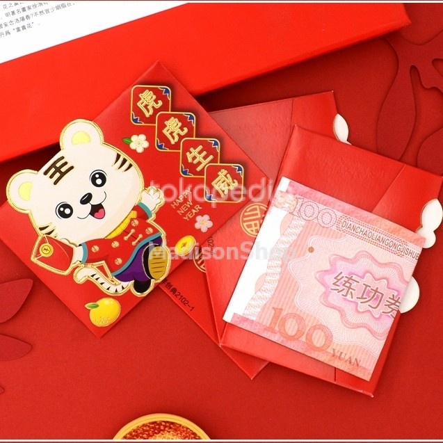 Angpao imlek Macan 2022 Premium Amplop Angpau Happy New Year Murah Harga Grosir Termurah