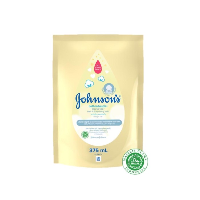 Johnson's Cotton Touch Top To Toe Hair &amp; Body Baby Bath Refill 375ml