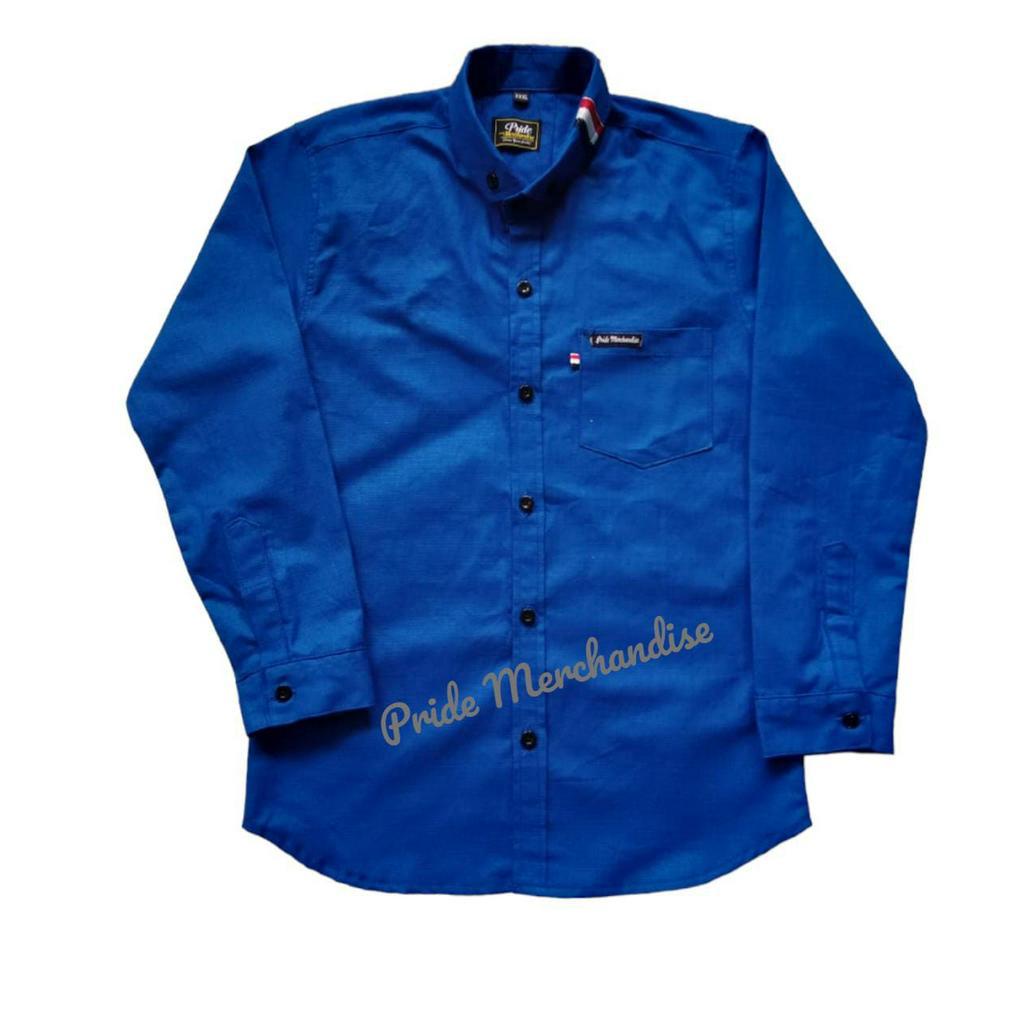 Pride Merchandise - Kemeja Anak laki laki Lengan Panjang warna Biru Persib Kemeja Anak Biru Elektrik