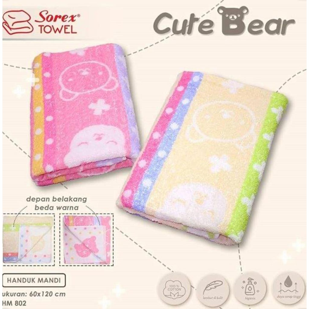 Handuk Mandi Premium Sorex 60x120 / Handuk Mandi 60x120 Motif Bear HM 802