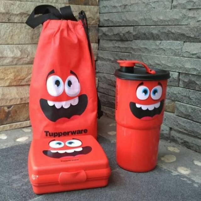 tupperware smiley lunch