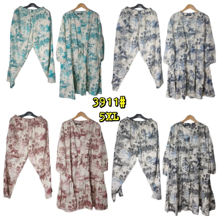 Setelan Dior Coconut Tree Rayon Kelapa BiG Size SUPER JUMBO XXXXXL (5XL) Terbaru & Kekinian 3911#