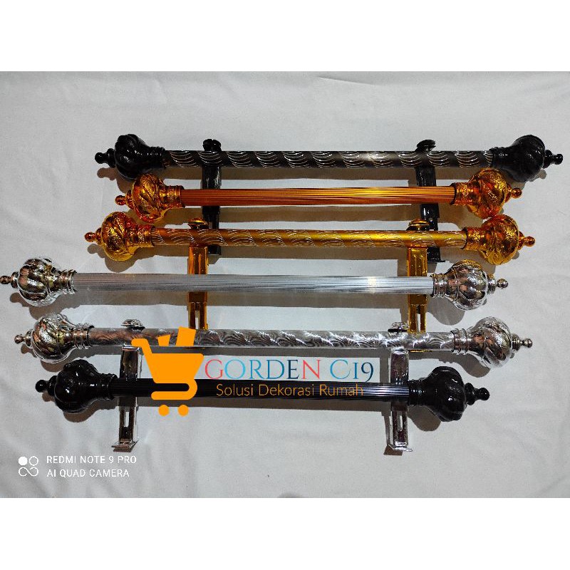 Besi Gorden full set ||Batang Gorden ||Tiang gorden motif uril polos garis