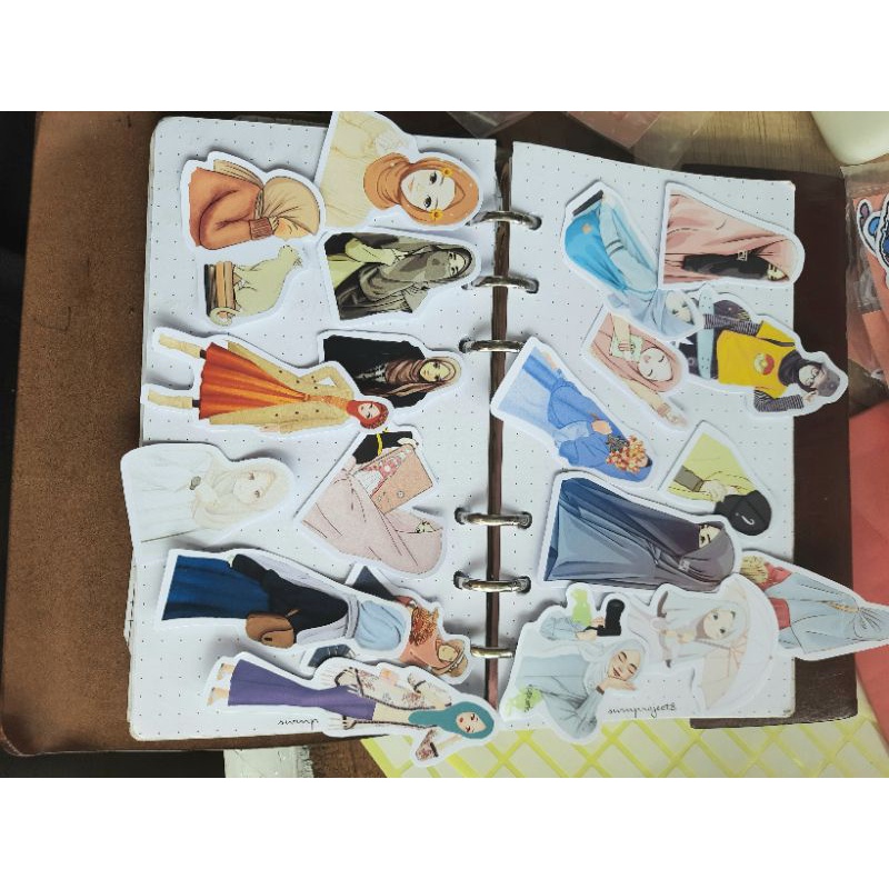 Stiker murah hijab girls OOTD Muslim Muslimah diy aesthetic tahan air stiker laptop/handphone/scrapb