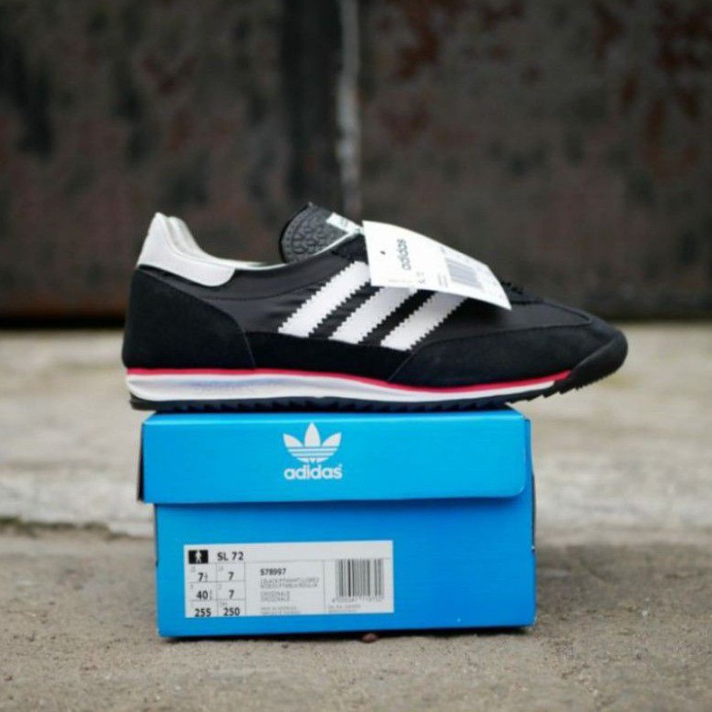 SEPATU ADIDAS SL72 BLACK WHITE BNIB ORIGINAL