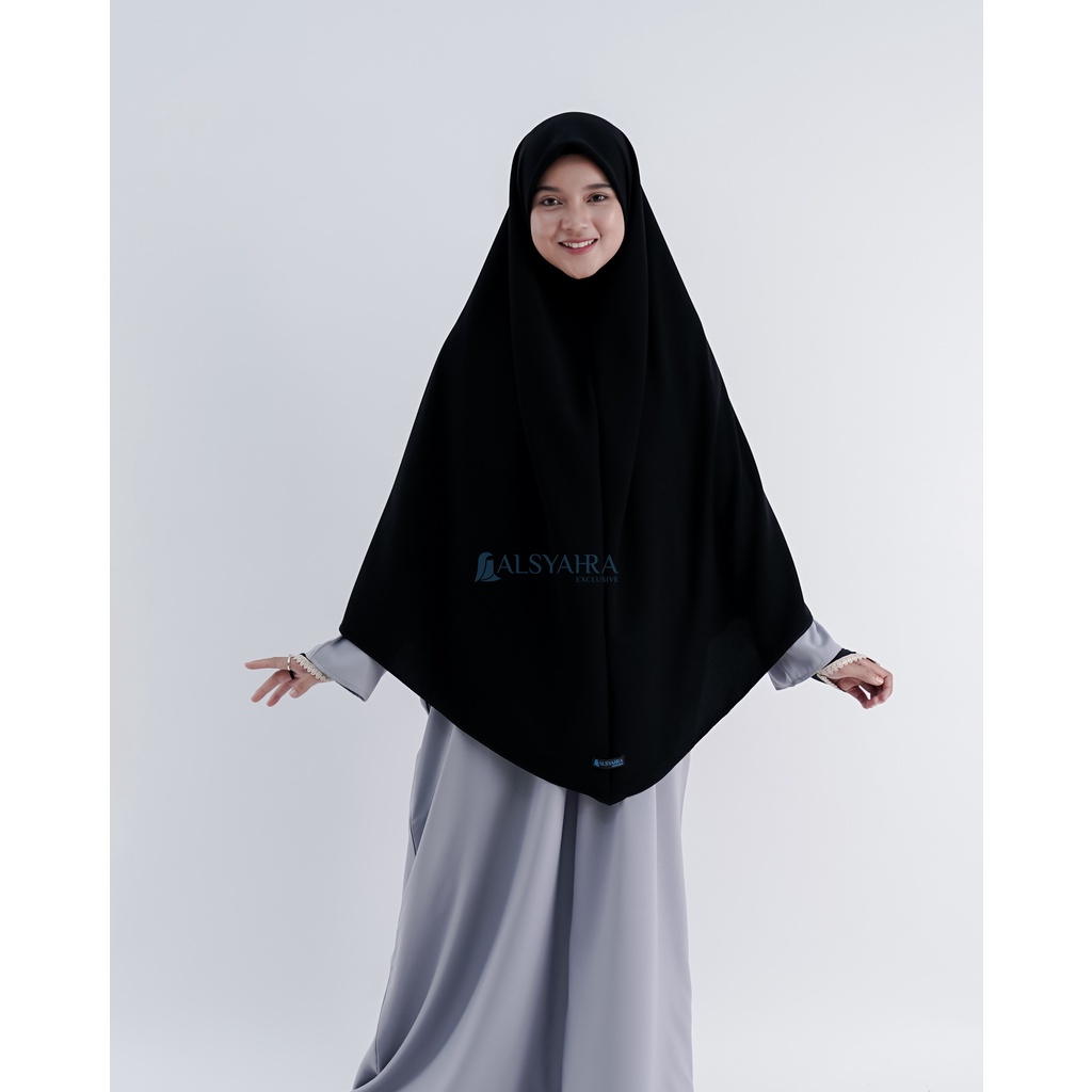 Set Khimar Instan Aisyah Jetblack Alsyahra Exclusive Free Cadar Tali-2
