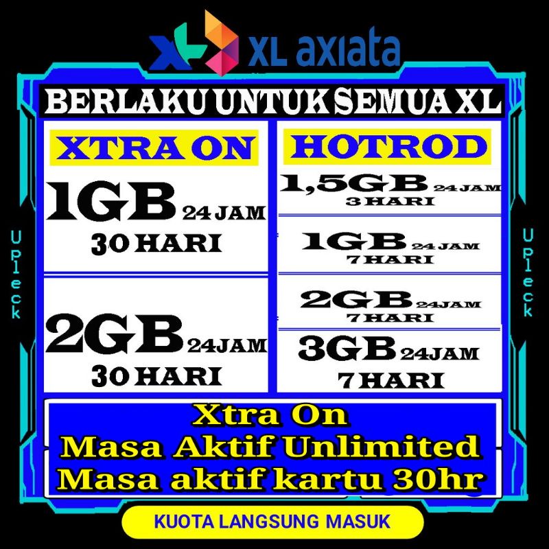 Kuota XL DATA XTRA ON Hotrod Spesial Combo Mini Promo