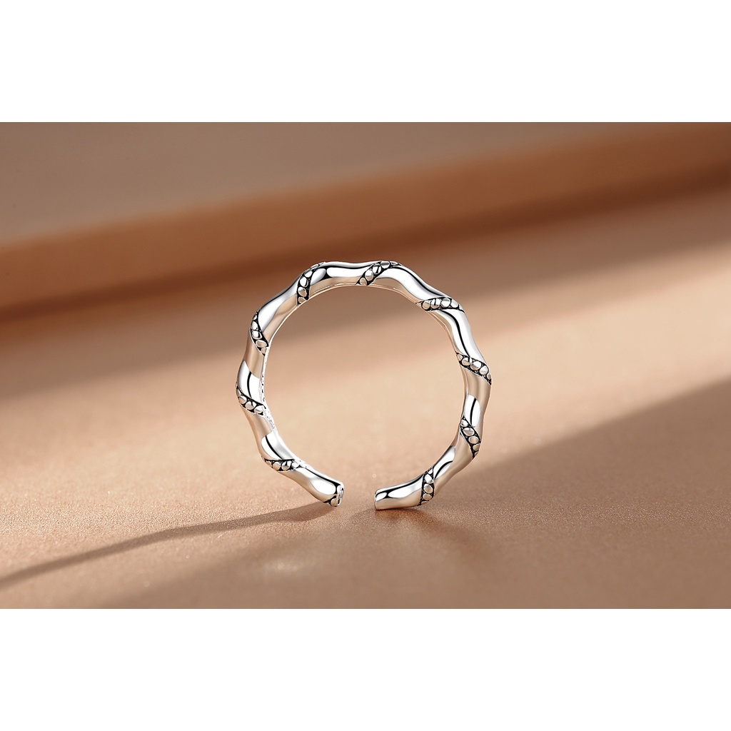 925 Perak Cincin Untuk Wanita/pasangan Cincin yang Dapat Disesuaikan Perhiasan Retro Slub punk