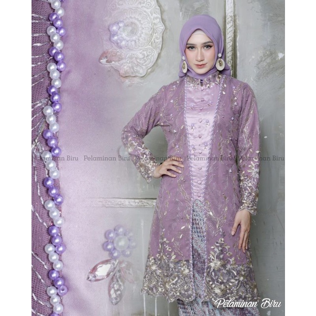 ( COD ) Setelan kebaya tunik brukat kancing payet - kebaya modern - outfit kekinian - bahan brukat non gliter - baju pesta keluarga, kondangan, nikahan, pakaian wisuda, akad, pagar ayu