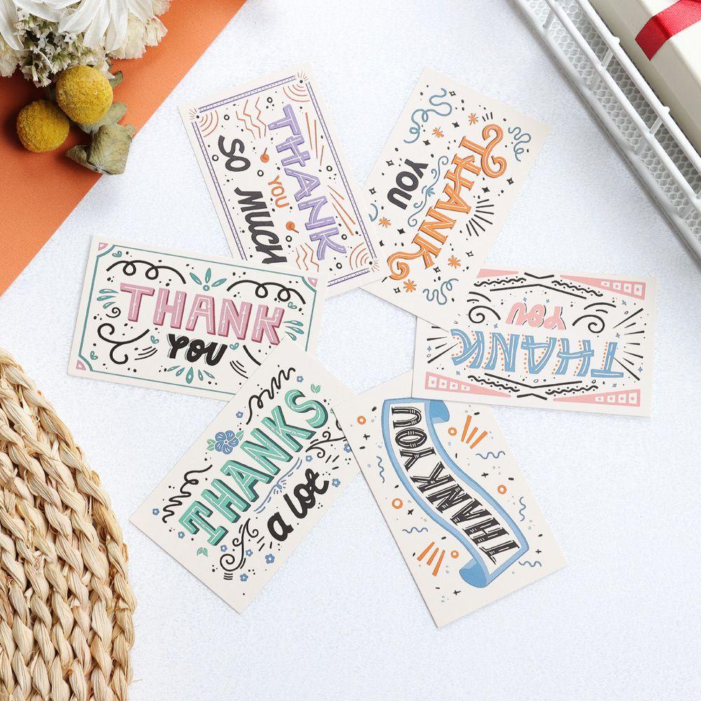 R-flower 50PCS Thank You Card Baby Shower Pembungkus Kado Kosong Writable Note Cardstock