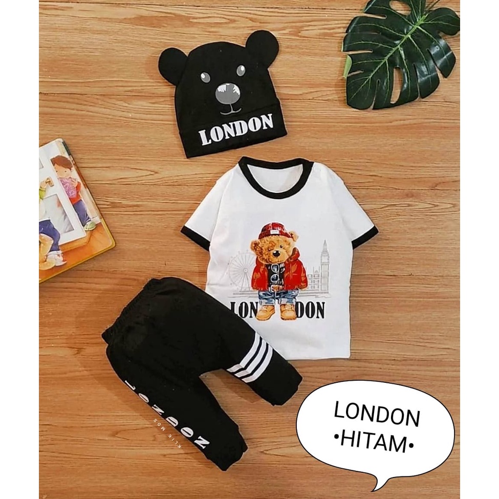 Setelan Baju Bayi Pakaian Anak Laki-Laki Free Topi Boutique Lion 1 Ukuran Estimasi 0-9 Bulan