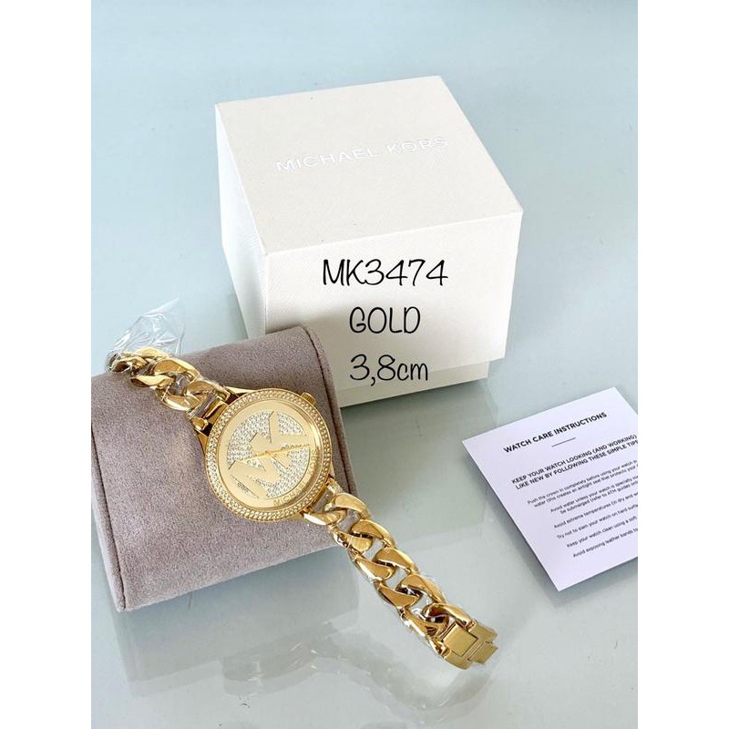 jam michael kors stainless watch gold mk3473