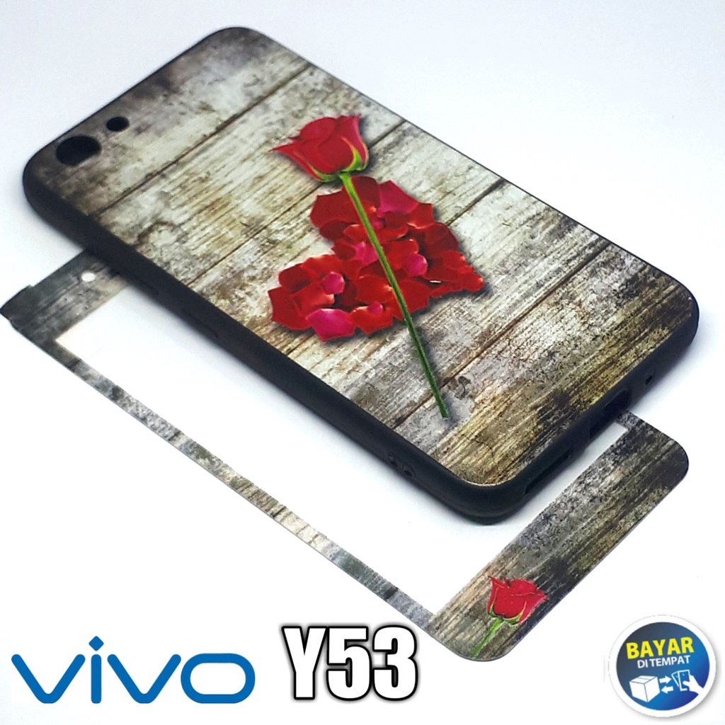 Softcase + Tempered Glass Motif Bunga For Vivo Y53