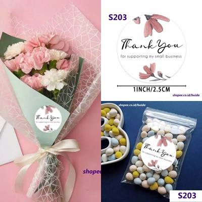

stiker thank you for supporting my small business sticker sakura shabby segel kemasan Box hampers