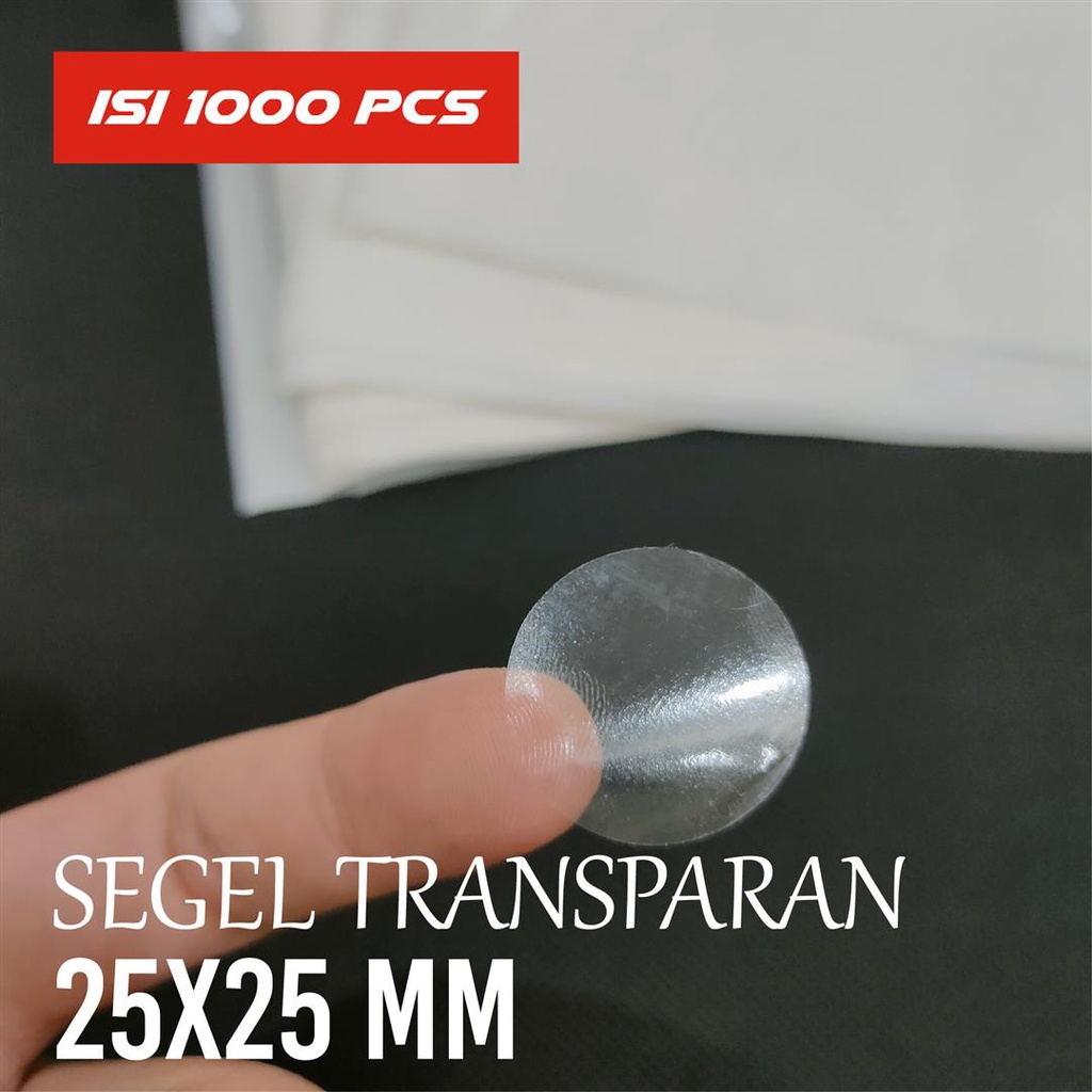 

Mi Sticker Bulat Transparan 25 mm Segel Box Packaging Diameter 2.5 cm isi 1000 PCS