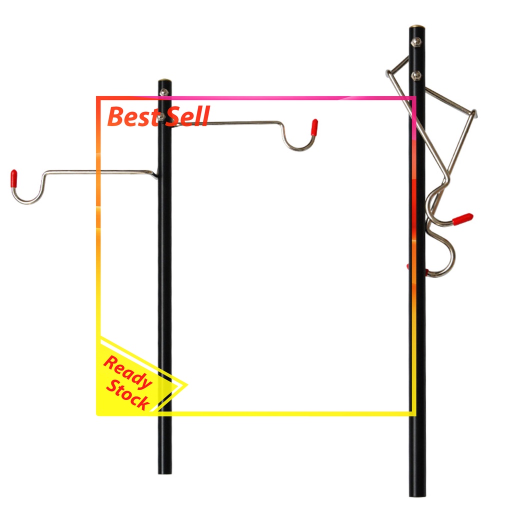 Folding Lantern Post Pole - Collapsible Hanging Light Stand Holder Hook