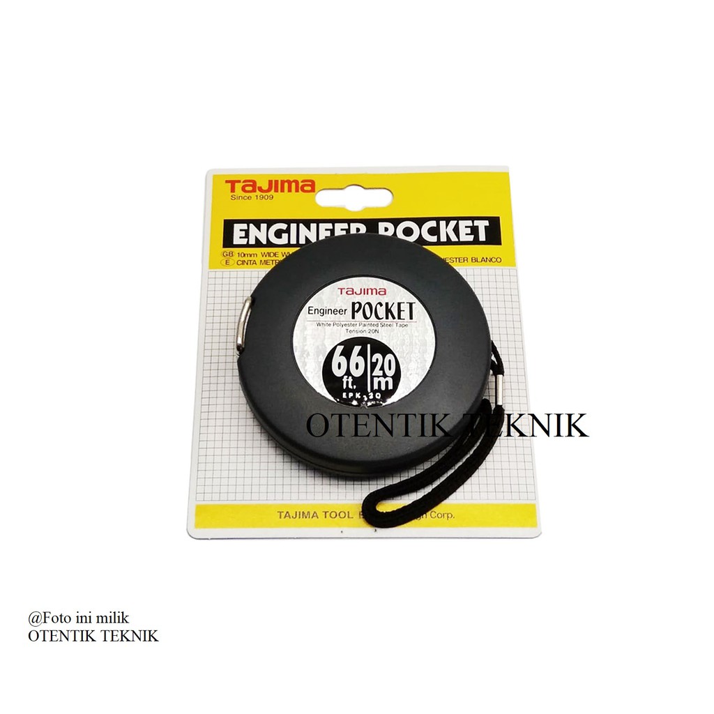 TAJIMA METERAN 20 METER BESI POLYESTER - POCKET ENGINEER 66FT 20M ORI