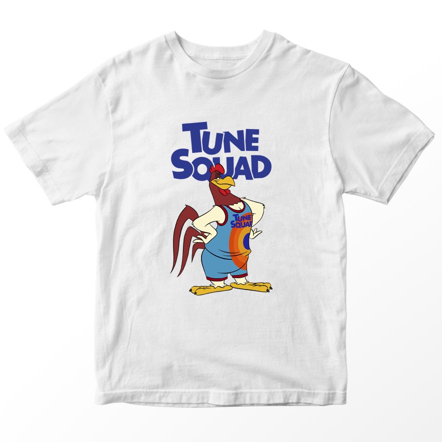 Kaos Tune Squad Foghorn Leghorn Anak, Warna Putih Umur 1-10 Tahun