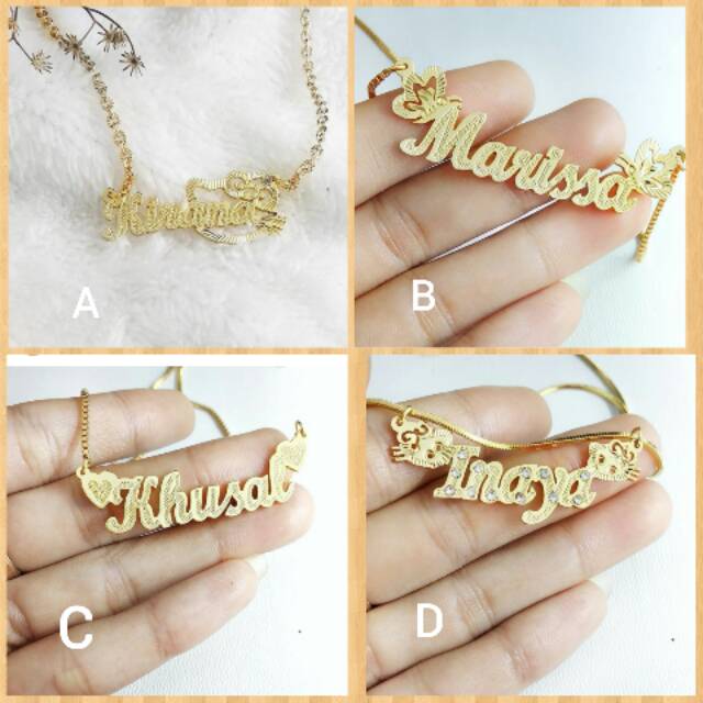 kalung/kalung nama/kalung lapis emas/kalung wanita/xuping