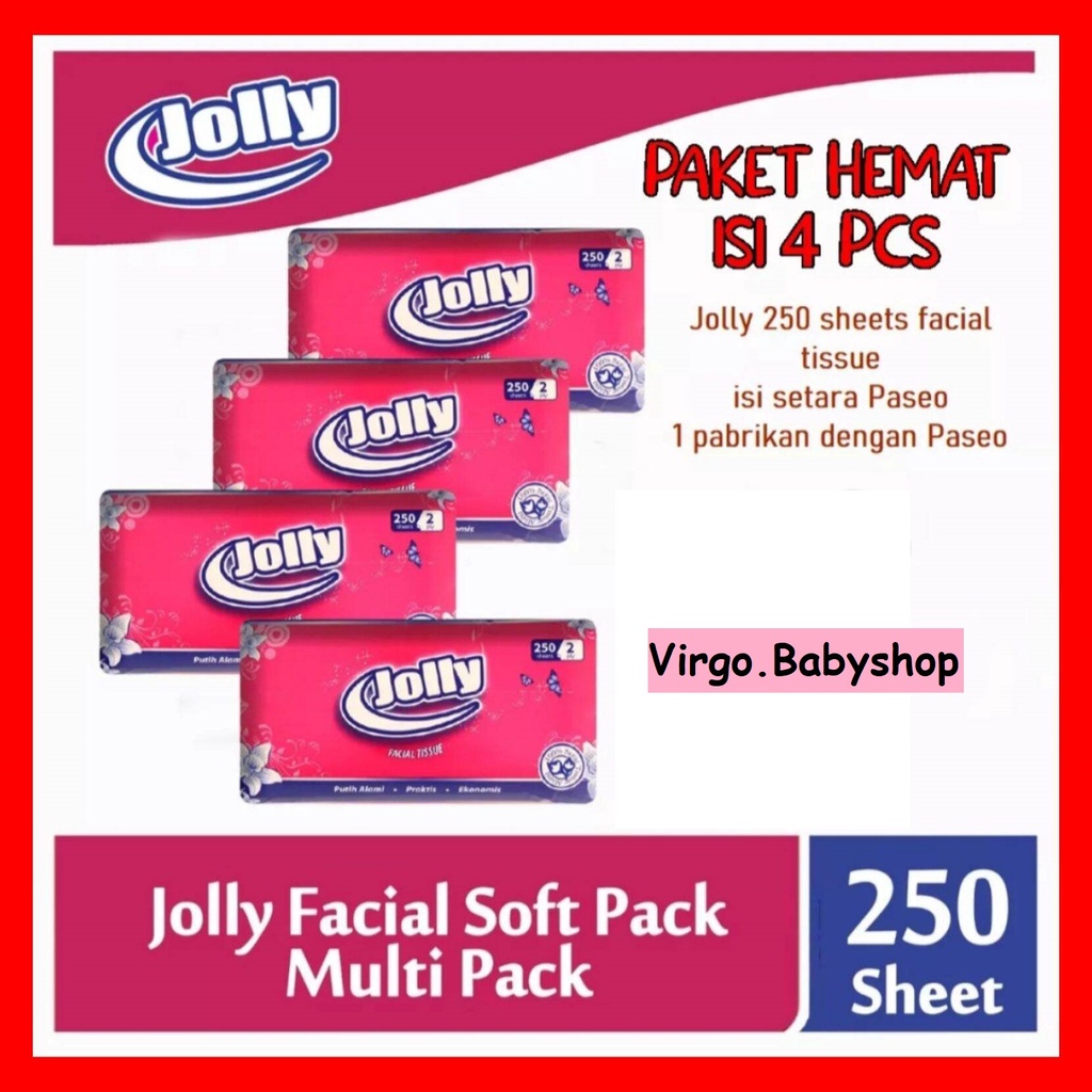 Jolly Facial Tissue 4x250sheets /Tisu Jolly 4x250s