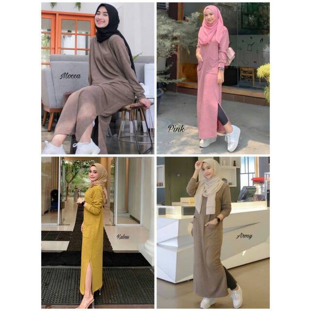Long tunik rajut import