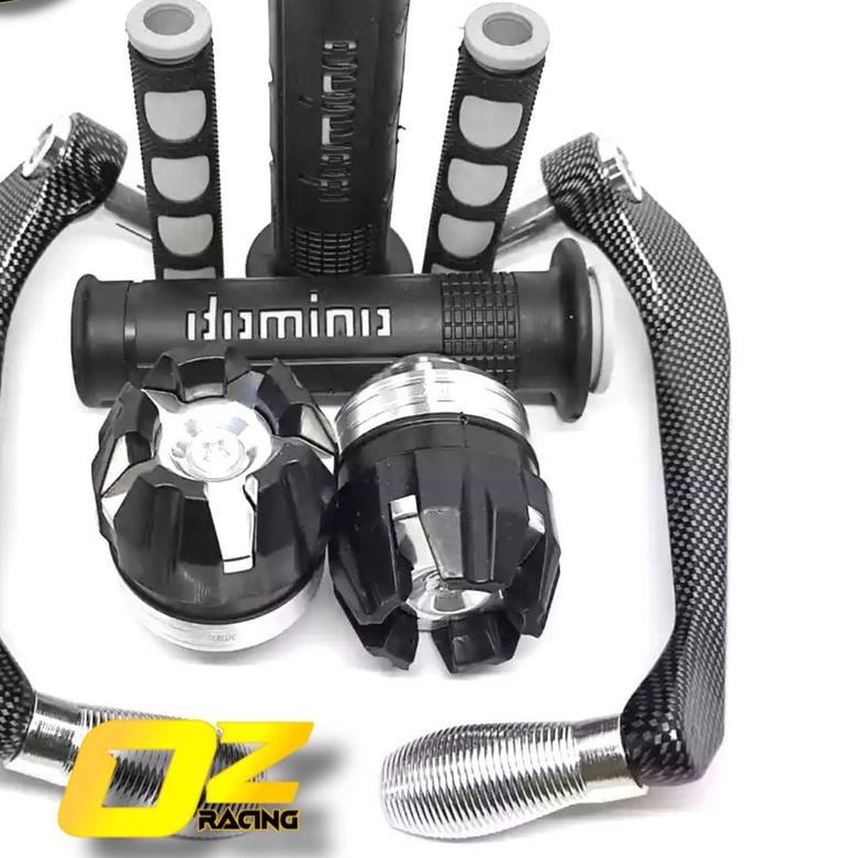 ✈ [PAKET 4IN1] Proguard Carbon sabit + Jalu as roda + Handgrip domino + Karet Handle Rem Domino ●