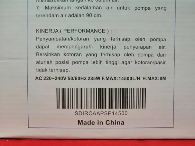 Pompa kolam air mancur celup RECENT AA PSP 14500