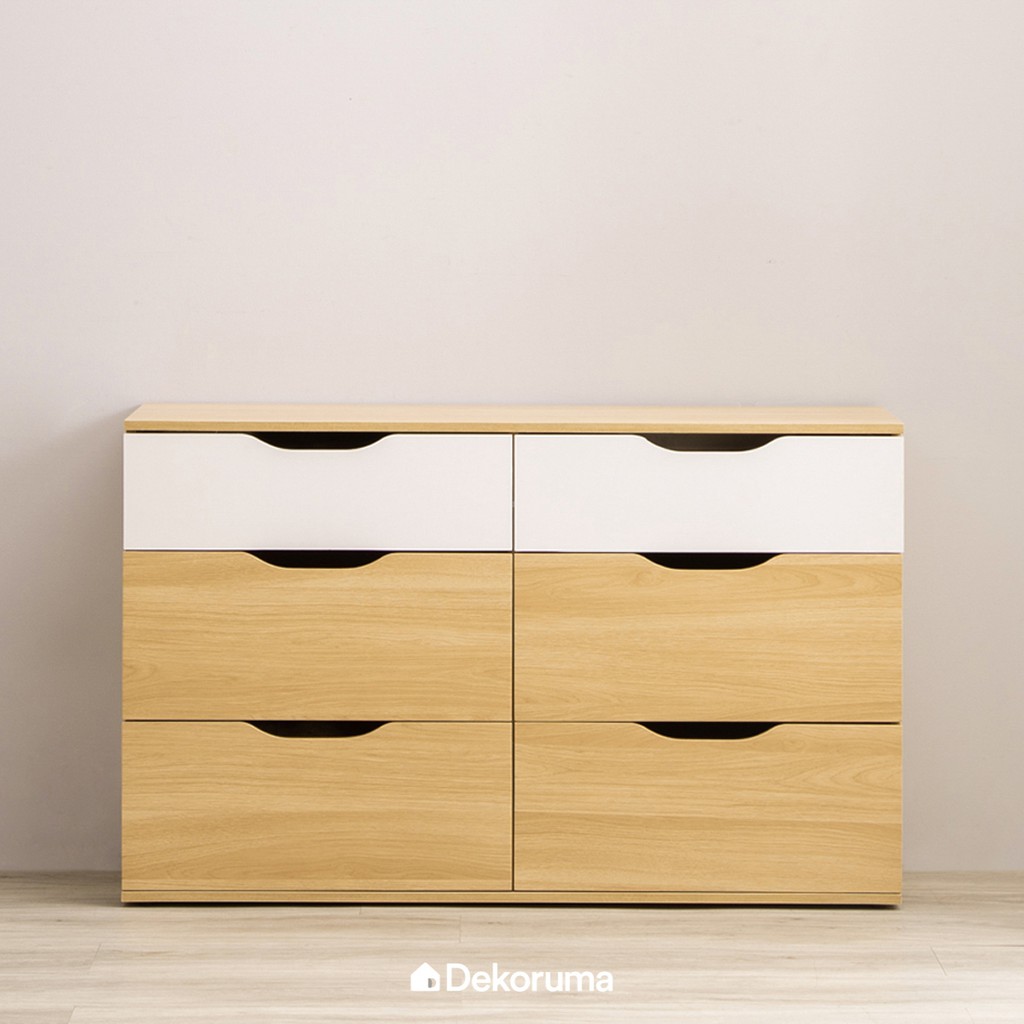 Dekoruma Sano Lemari Laci Susun 6 Laci Baju Lemari Kayu Minimalis Olahan (Chest of Drawer Cabinet)