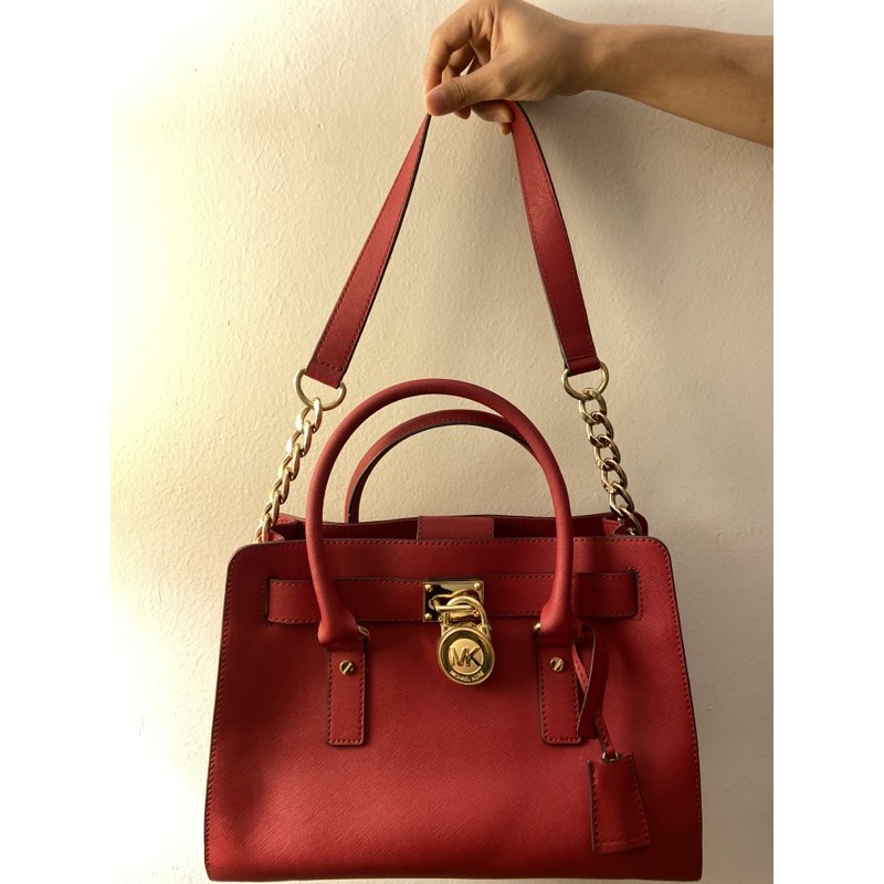 Michael Kors MK Hamilton Tas Merah Preloved