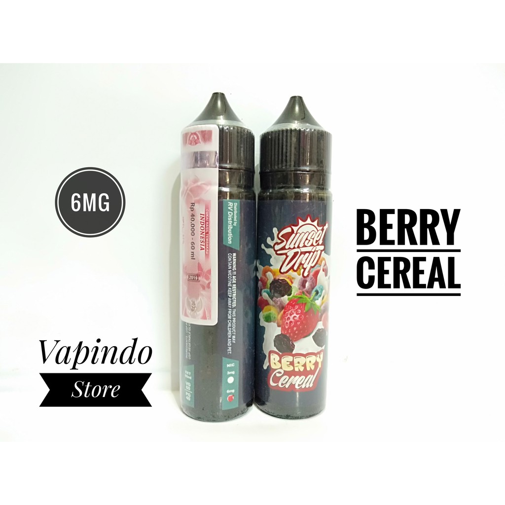 [6MG] E LIQUID SUNSET DRIP BERRY CEREAL 60ML PREMIUM LIQUID VAPE VAPOR