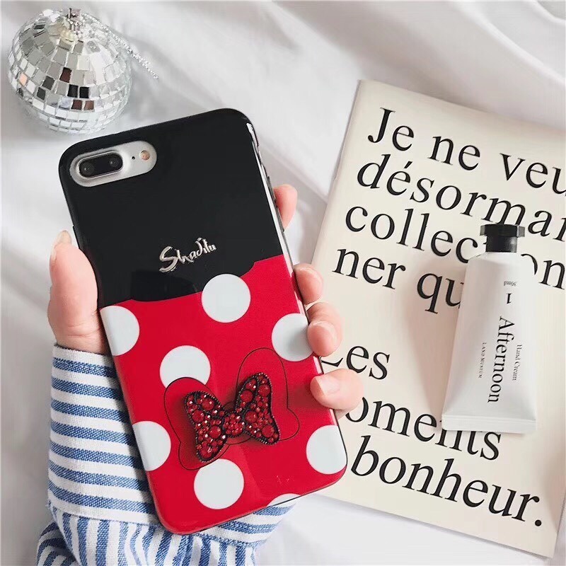 IPHONE 5 5G 5S 6 6G 6S 6 PLUS 6G PLUS 6S PLUS 7G 8G SE 2020 7 PLUS 8 PLUS - MICKEY MINNIE 3D Soft Case Swaroski